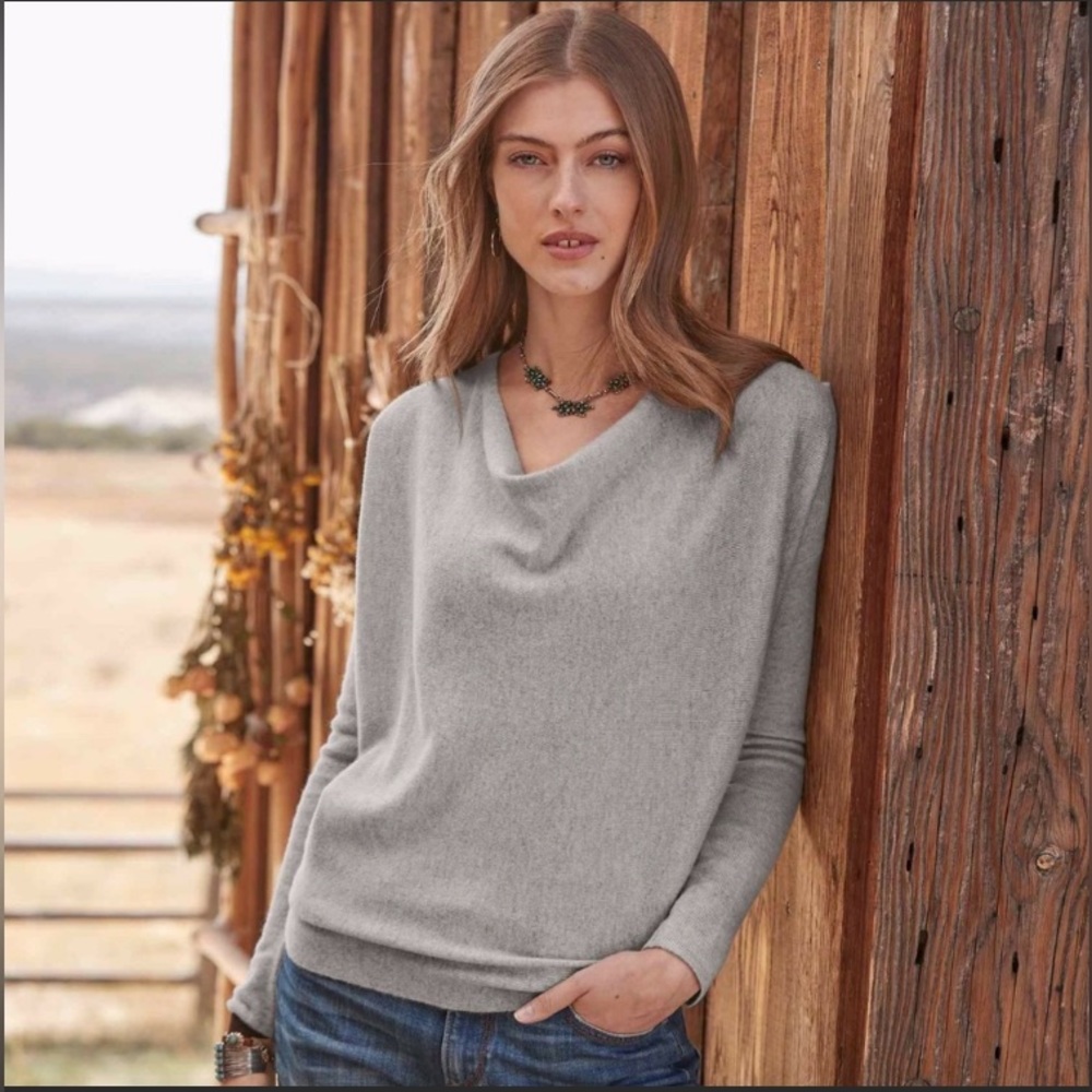 Sundance Catalog Simple Truths Cowl Neck Drape Cashmere Sweater XS